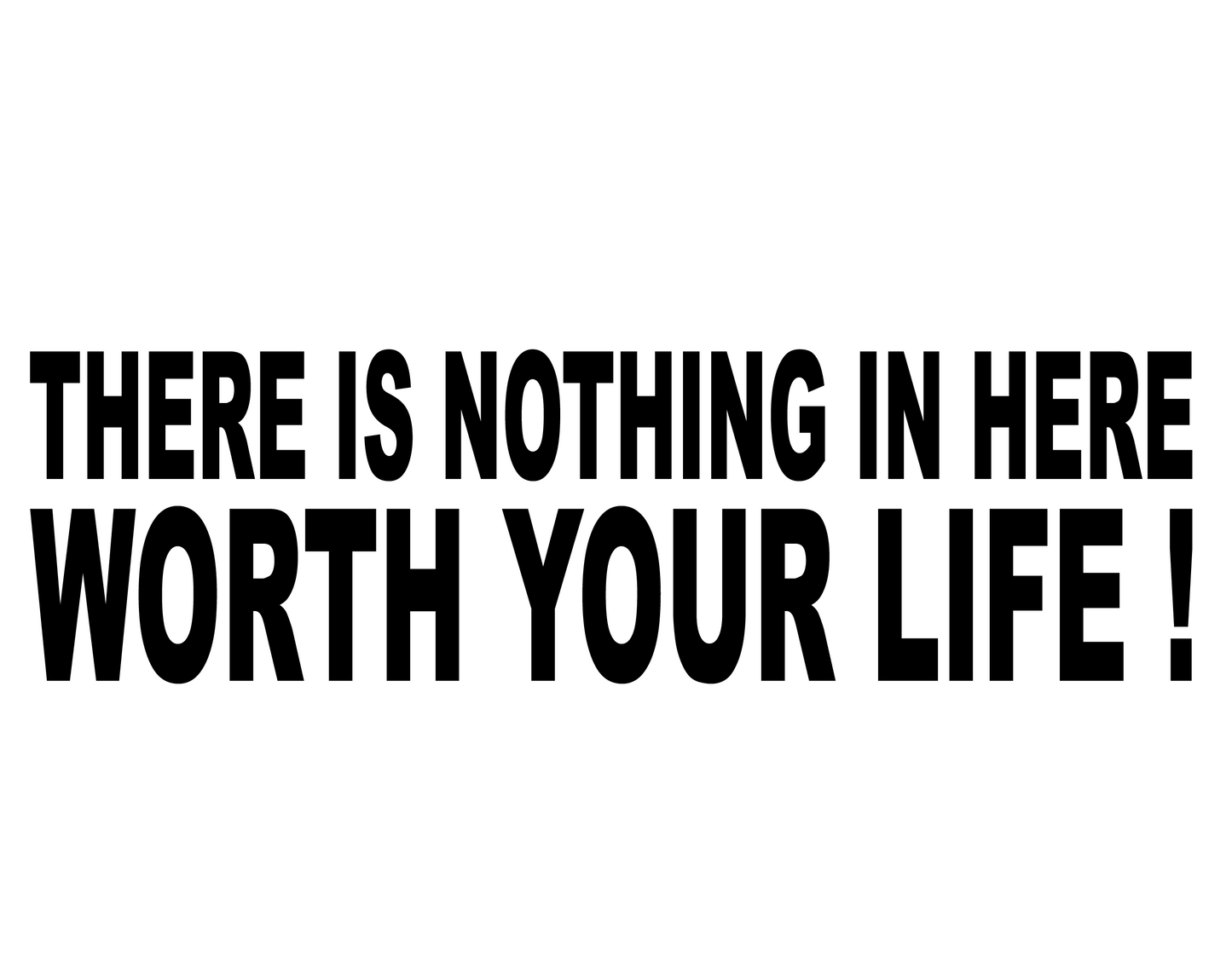 There Is Nothing In Here Worth Your Life Decal, No Trespassing