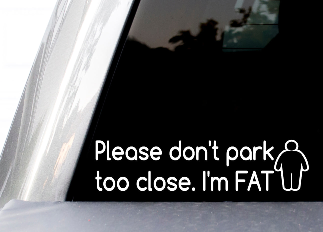 Please Don't Park Too Close I'm Fat Decal