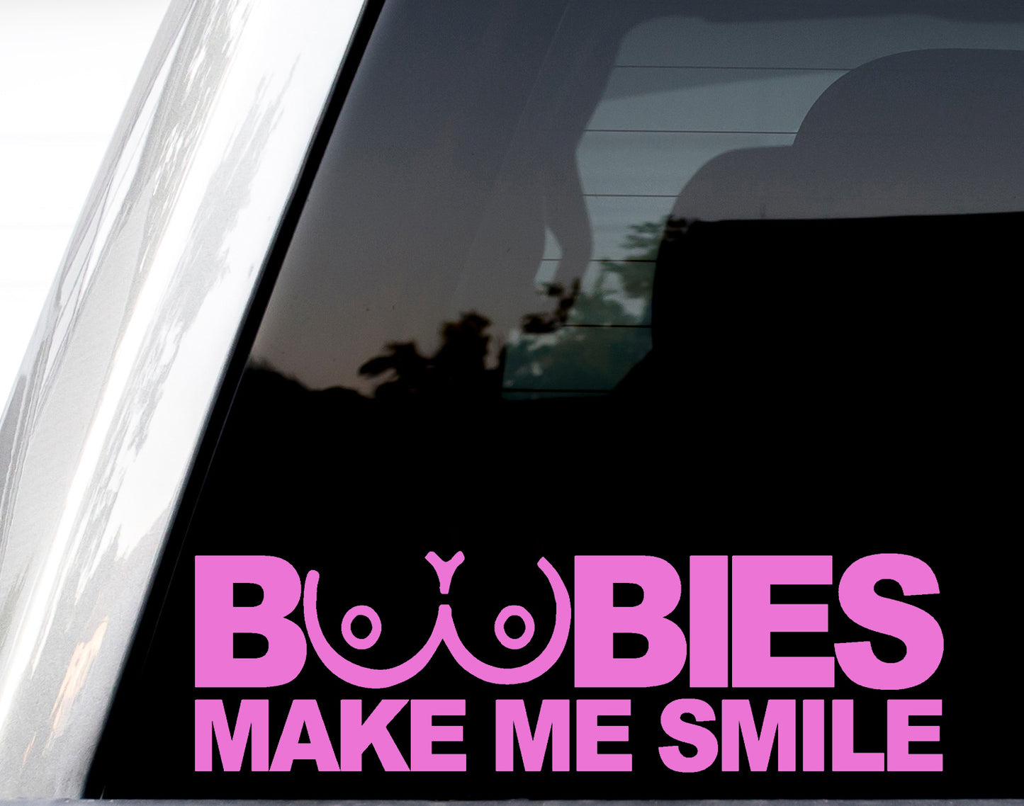 Boobies Make Me Smile Vinyl Decal Car Sticker, Funny Bumper Stickers, Show Me Your Kitties