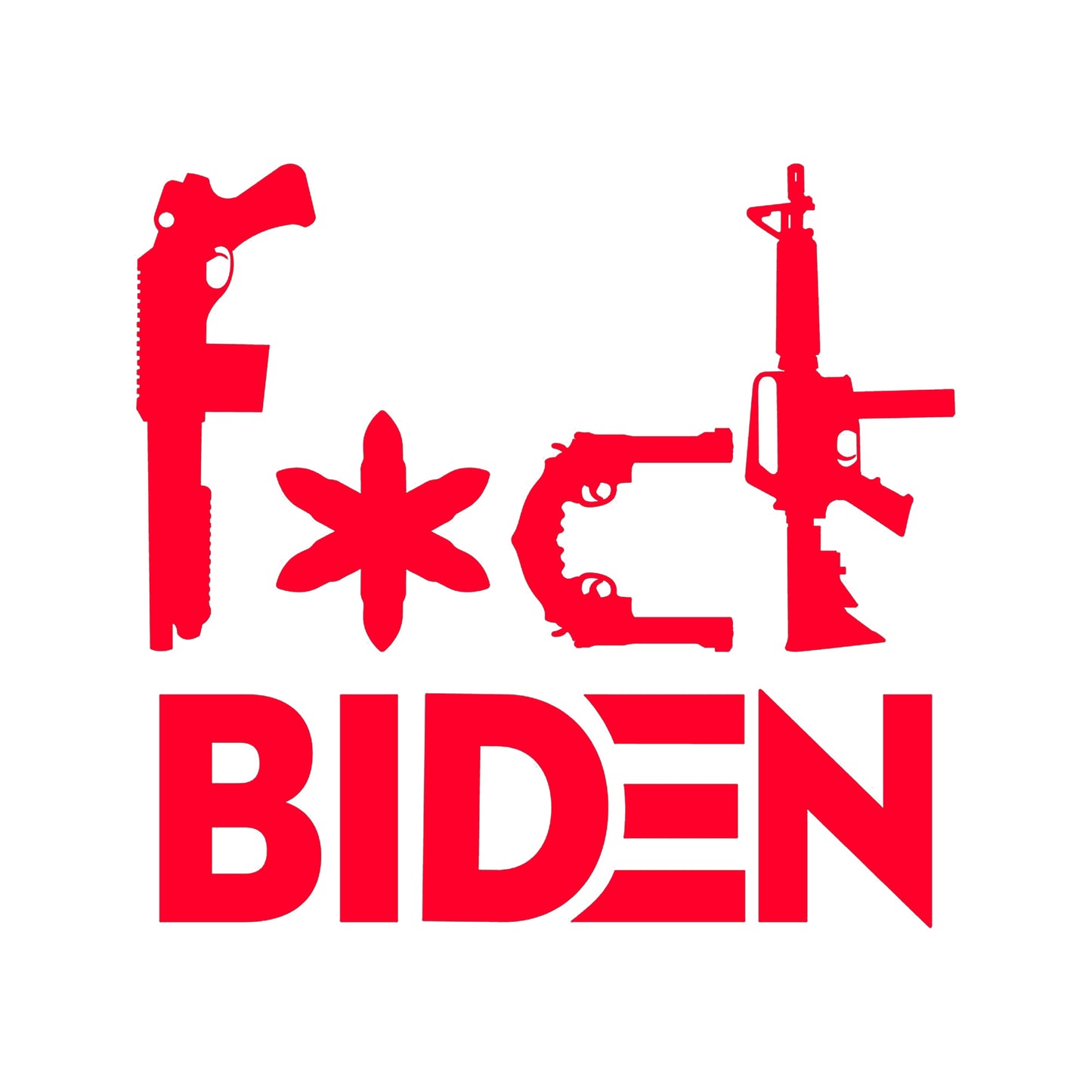 Fuck Biden Decal, Pro-Gun 2nd Amendment, H 4.5 By L 5 Inches