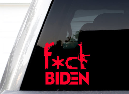 Fuck Biden Decal, Pro-Gun 2nd Amendment, H 4.5 By L 5 Inches