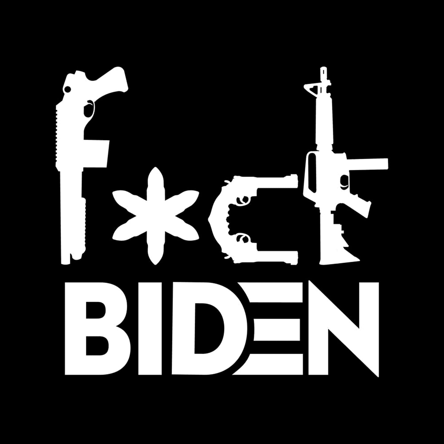 Fuck Biden Decal, Pro-Gun 2nd Amendment, H 4.5 By L 5 Inches