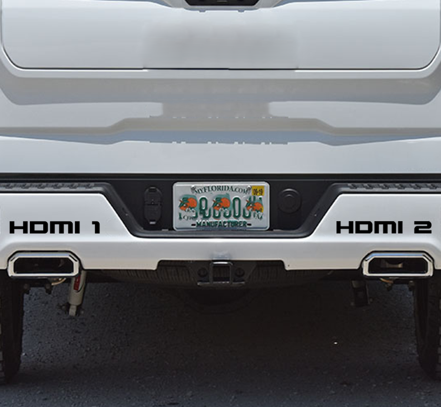 HDMI Exhaust Decals, HDMI 1, HDMI 2, Funny Truck Stickers, Sierra Truck Stickers