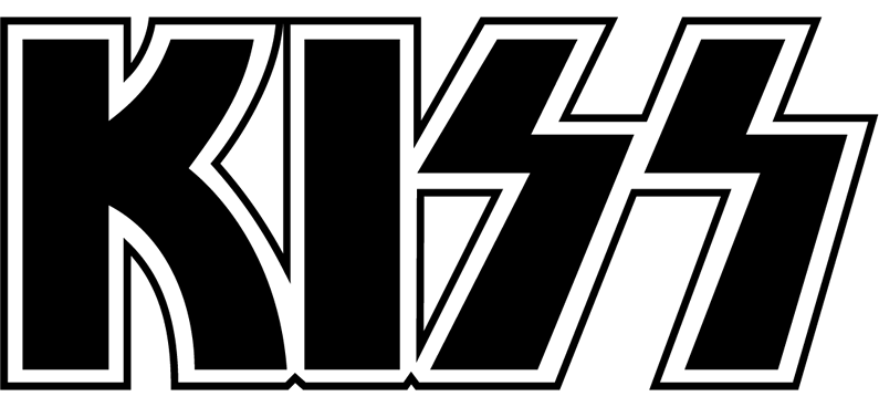 Kiss Decal,  H 3.5 By L 8 Inches, Rock Band Logo Vinyl Decal