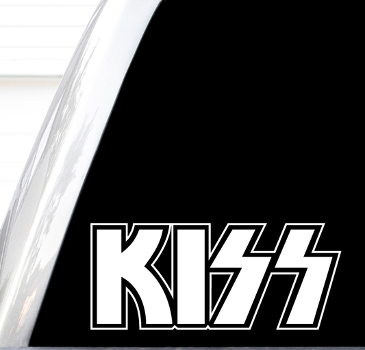 Kiss Decal,  H 3.5 By L 8 Inches, Rock Band Logo Vinyl Decal