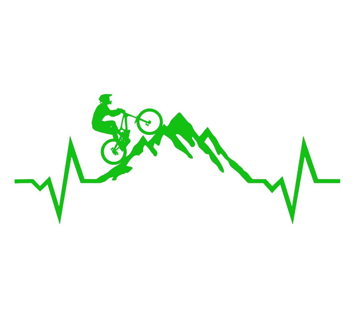 Mountain Bike Heart Beat Vinyl Decal