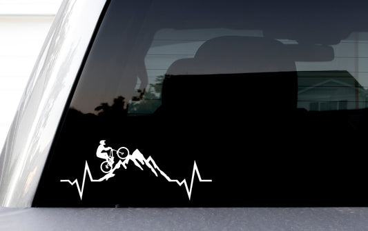 Mountain Bike Heart Beat Vinyl Decal