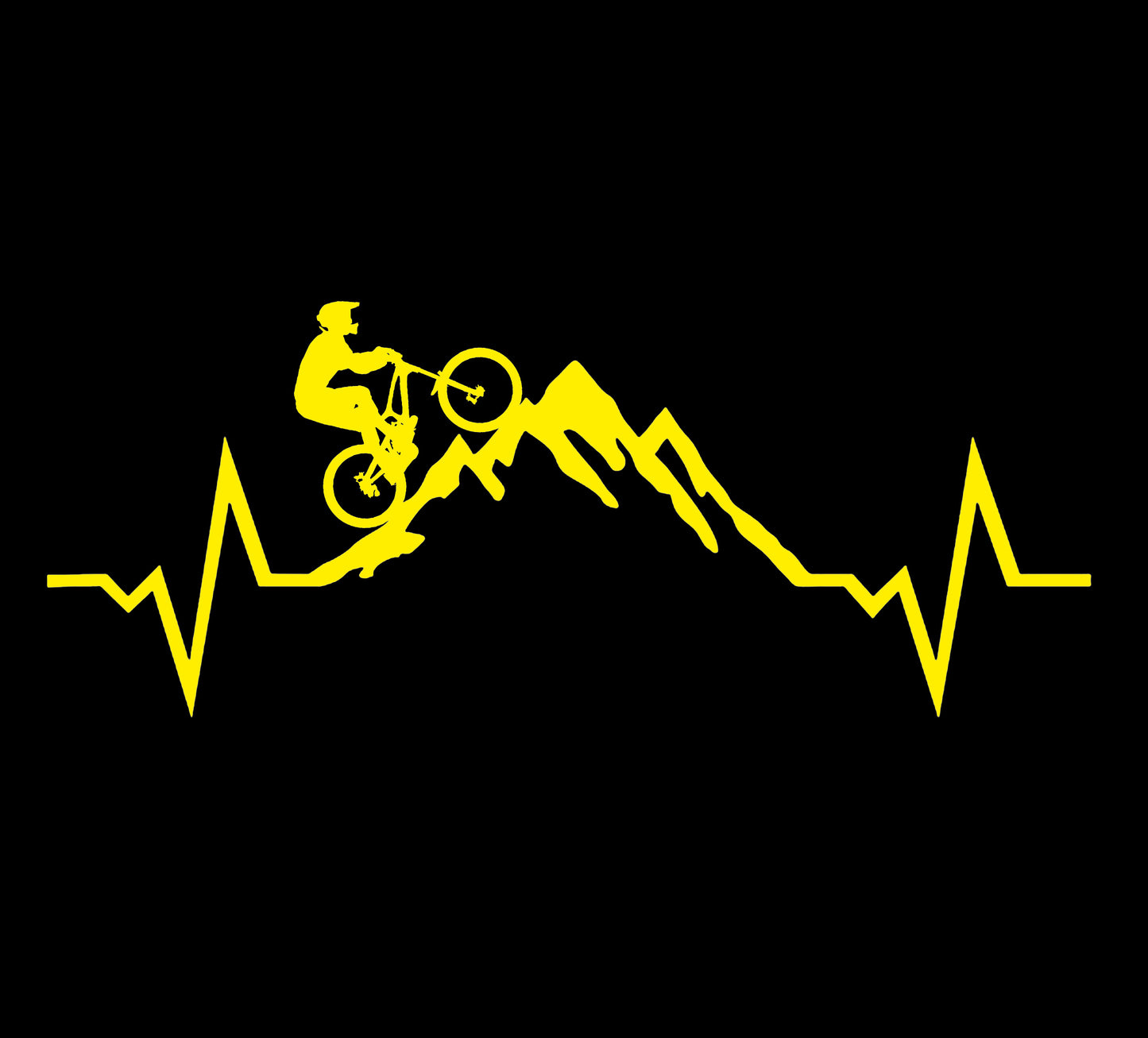 Mountain Bike Heart Beat Vinyl Decal