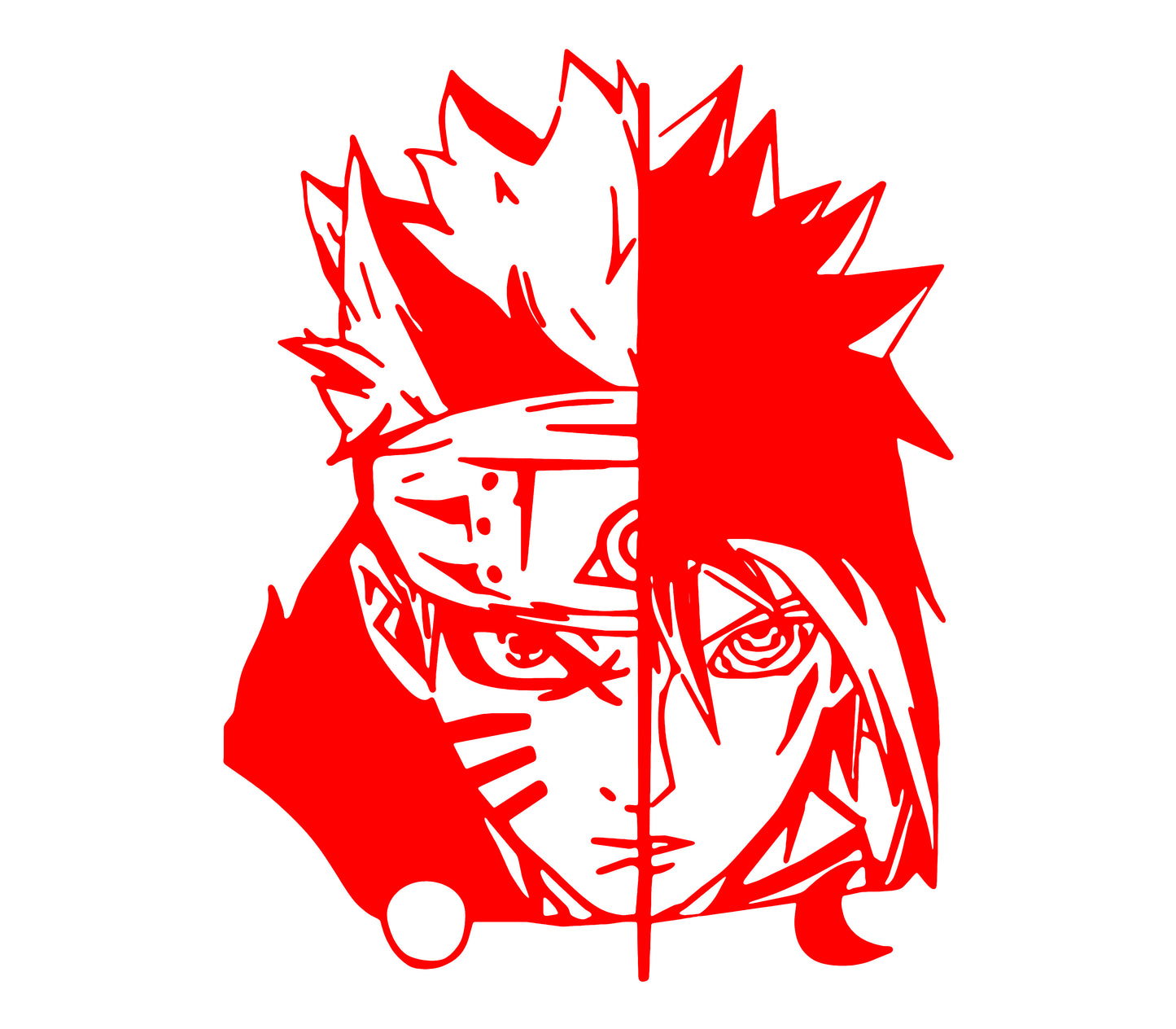 Naruto Uzumaki and Sasuke Uchiha Decal, Naruto Shippuden Decals, H 7 By L 6 Inches