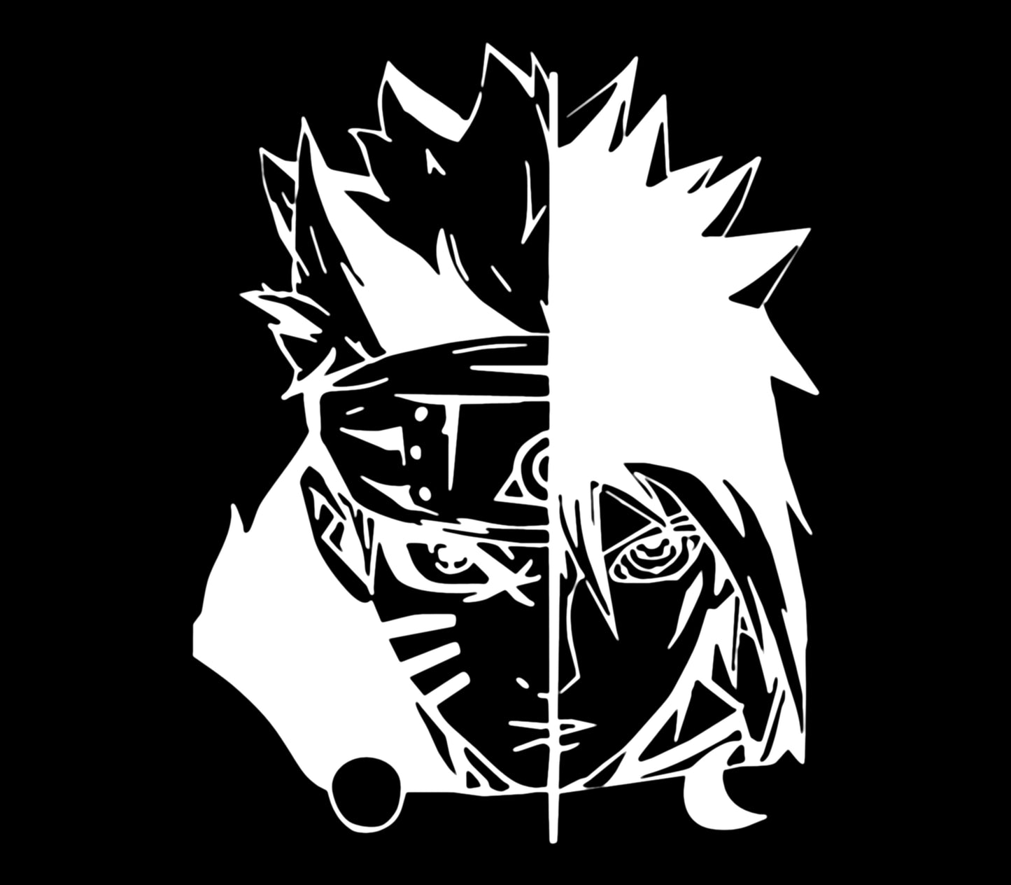 Naruto Uzumaki and Sasuke Uchiha Decal, Naruto Shippuden Decals, H 7 By L 6 Inches