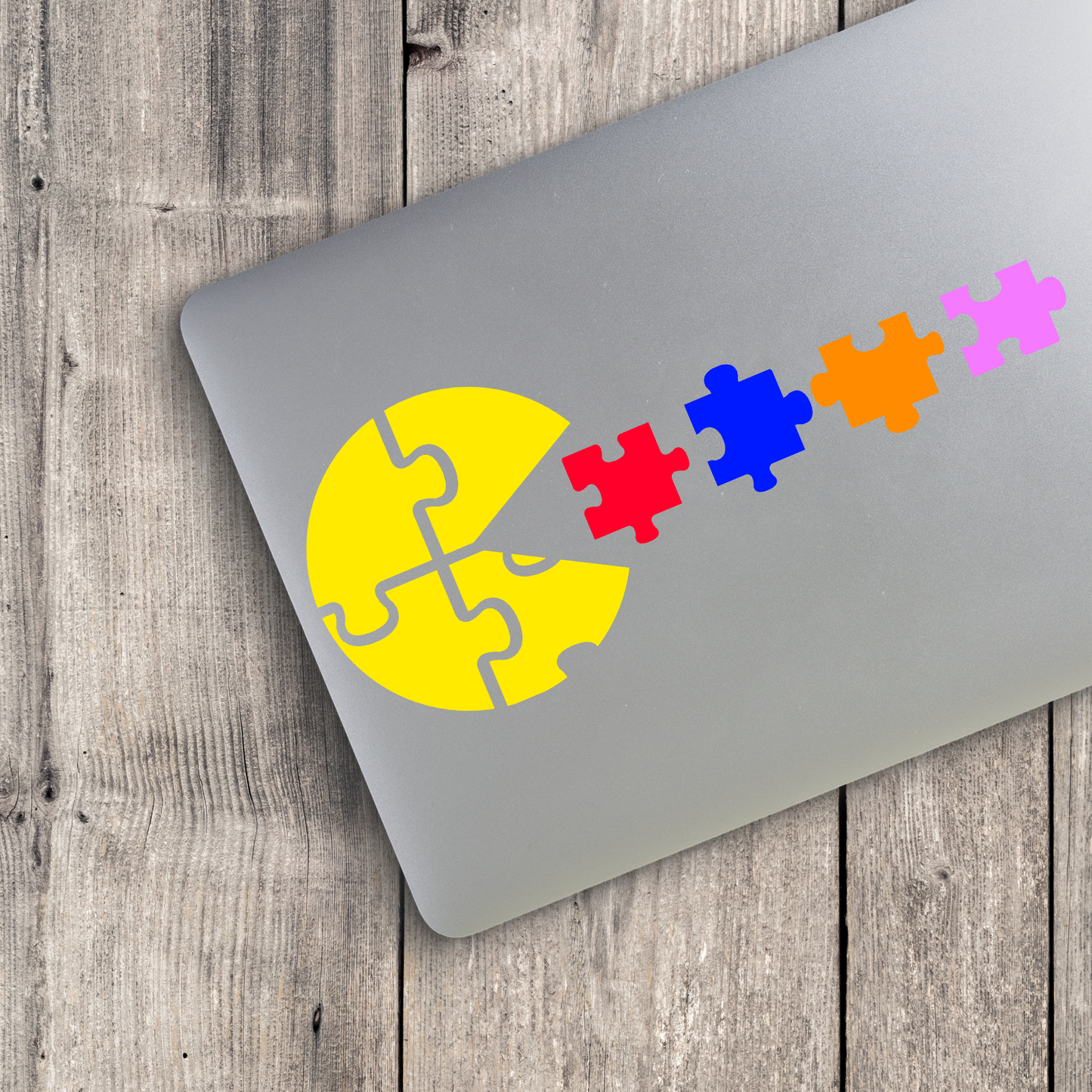 Pacman Autism Awareness Decal, Retro Video Game Shirts, Arcade Stickers, Autistic Child On Board Bumper Sticker