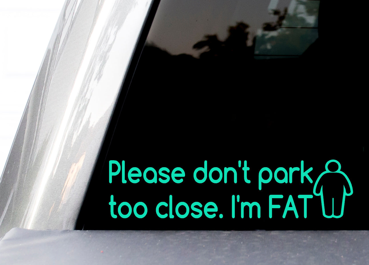 Please Don't Park Too Close I'm Fat Decal