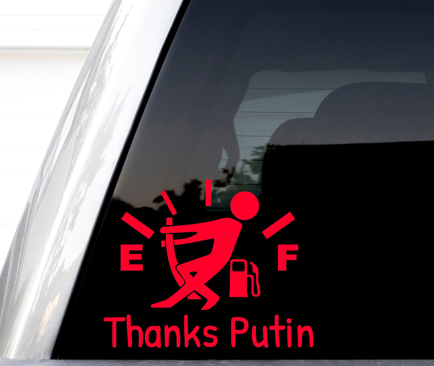 Thanks Biden Gas Gauge Stick Figure Vinyl Decal, H 3.5 By L 5 Inches, Funny Car Decals, Empty Gas Tank Sticker