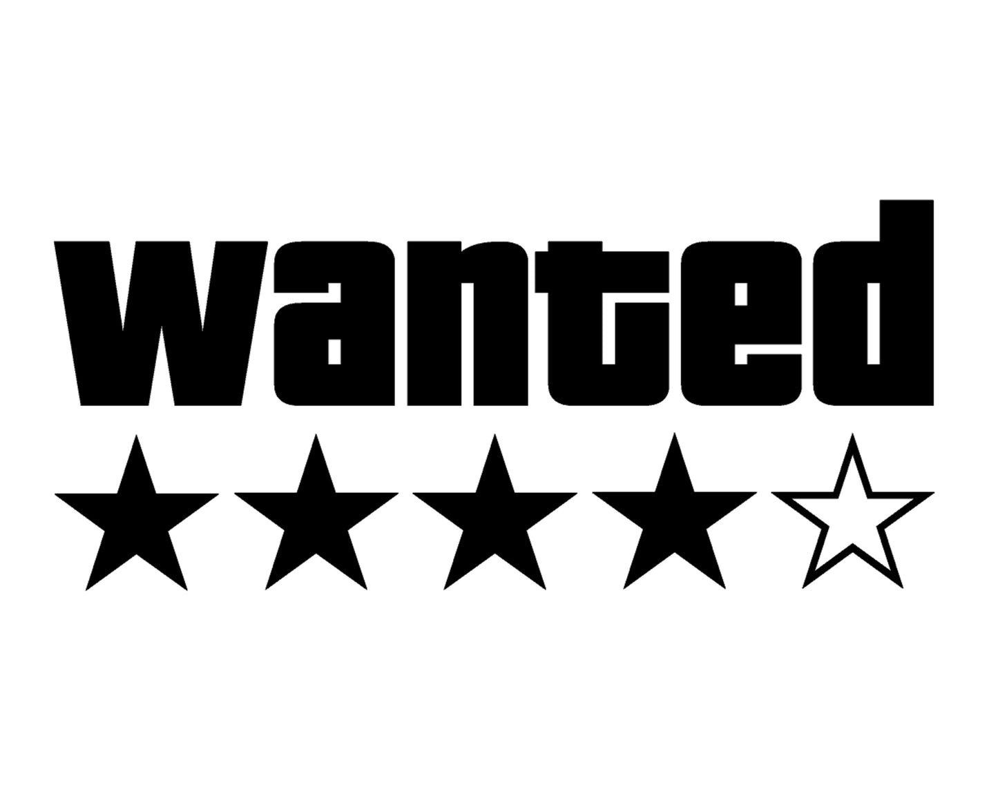 Wanted 4 Star Decal, GTA 5 Sticker, Grand Theft Auto Wasted