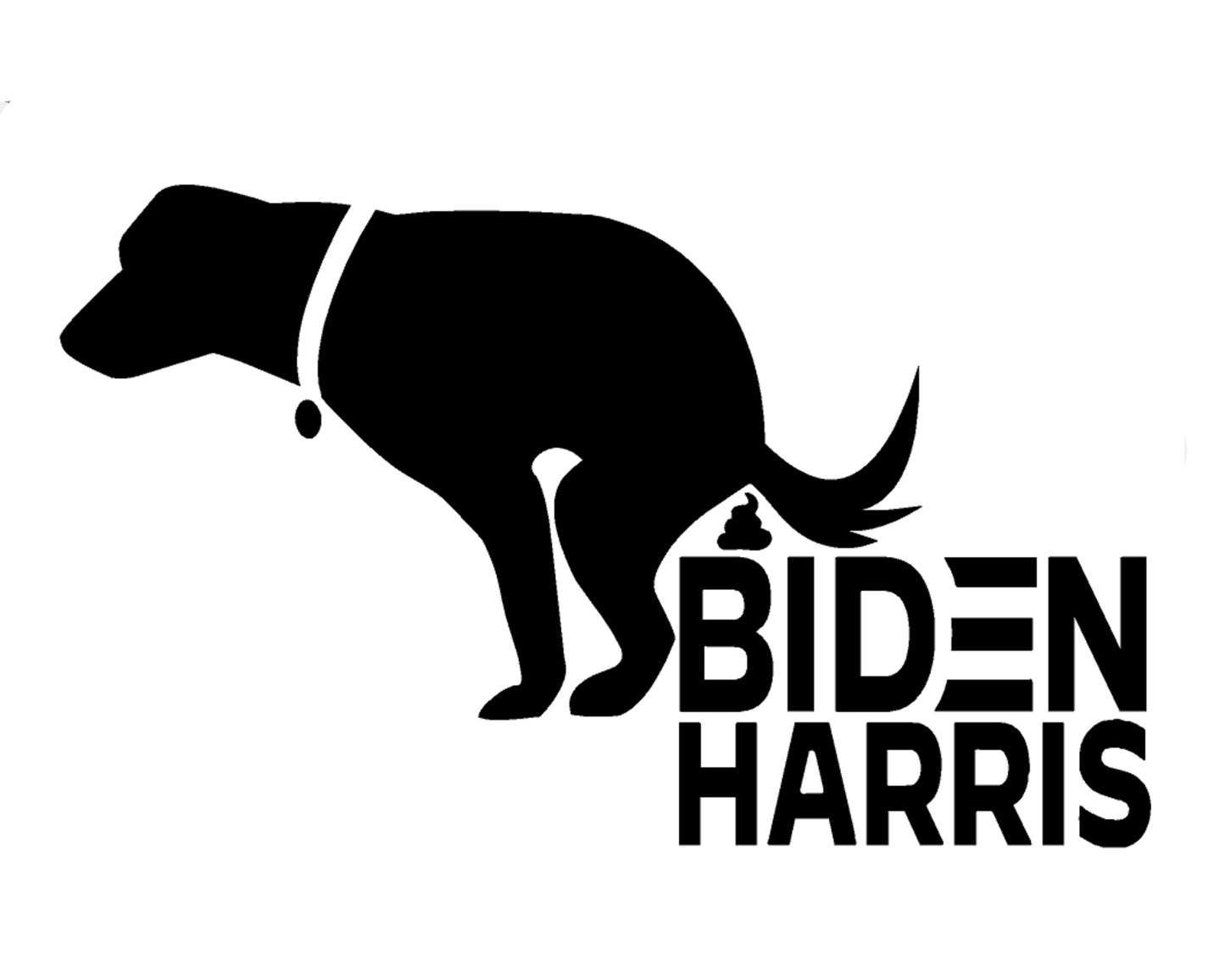 Dog Pooping On Biden Harris Decal, H 4 by L 6 Inches