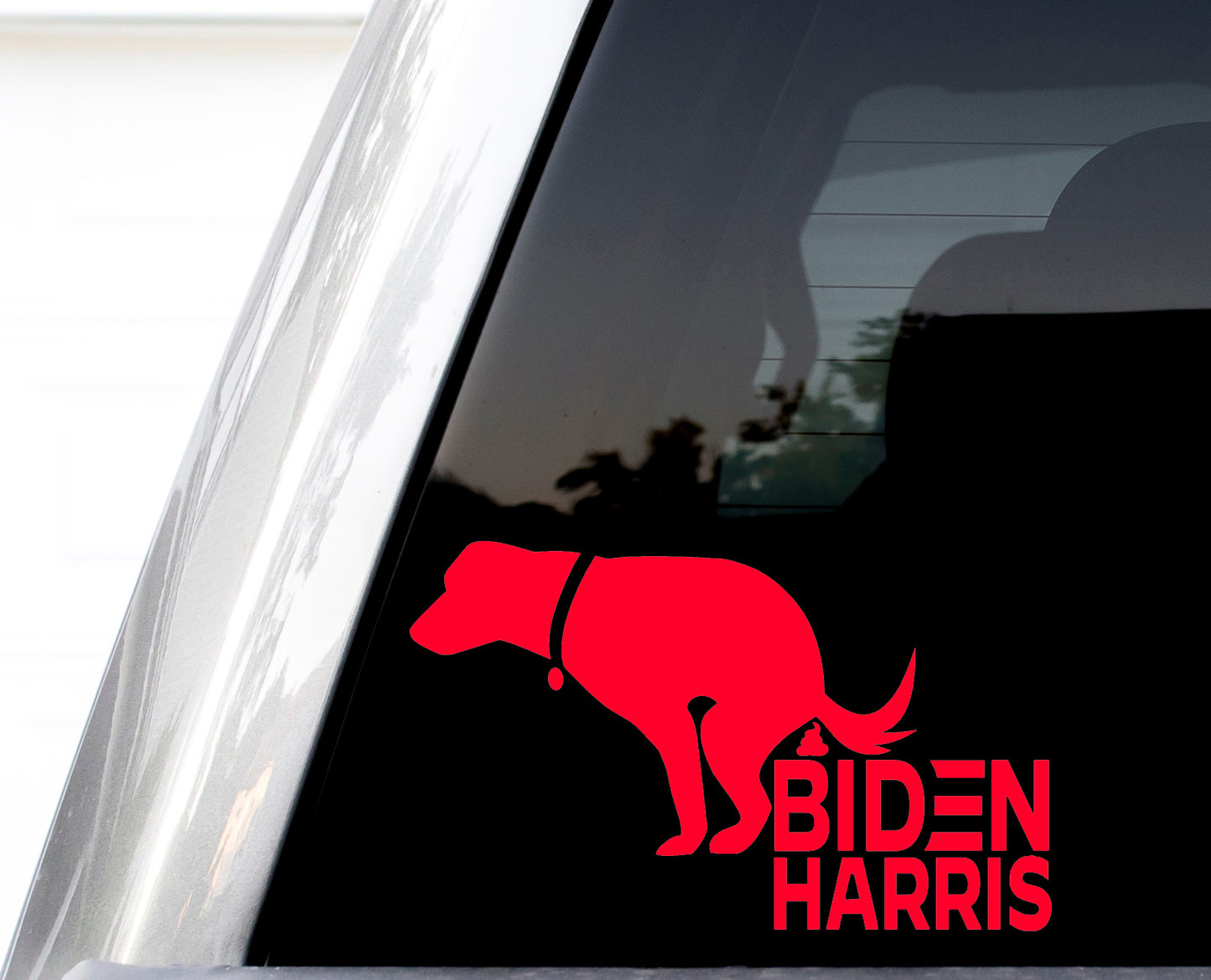 Dog Pooping On Biden Harris Decal, H 4 by L 6 Inches