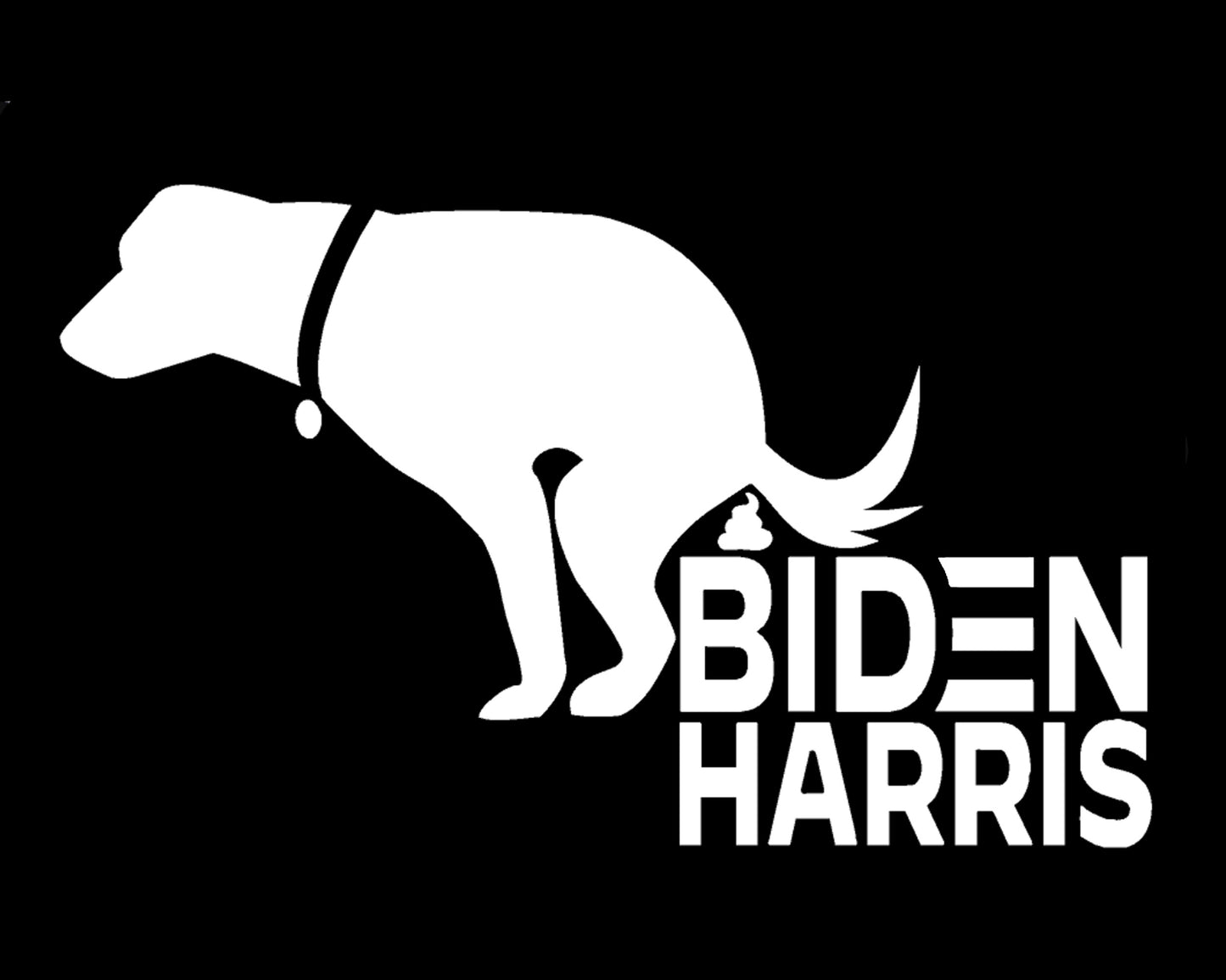 Dog Pooping On Biden Harris Decal, H 4 by L 6 Inches