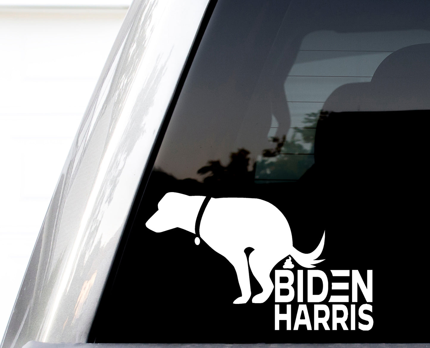 Dog Pooping On Biden Harris Decal, H 4 by L 6 Inches