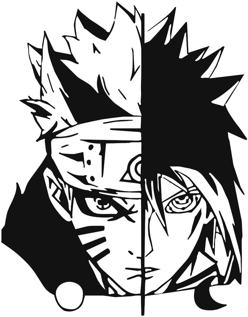 Naruto Uzumaki and Sasuke Uchiha Decal, Naruto Shippuden Decals, H 7 By L 6 Inches